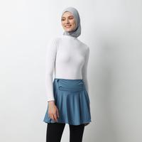 Gambar HIA Everywear Selina Short-Skirt Hacktive Fabric All Size Flowy Nyaman stretch  waist high pendek Panjang Casual  Instan Kain Muslim Basic Airflow Airflow Crinkle - RED DAHLIA dari HIA EveryWear undefined 3 Tokopedia