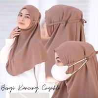 Gambar Bergo Kancing Masker Tali Belakang Diamond Ceruty Jahit Tepi sleman Jogja Jilbab - Hitam dari PriamanHijab undefined 1 Tokopedia