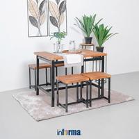 Gambar INFORMA ZOE SET MEJA MAKAN 4 BANGKU - COKELAT dari Informa Indonesia undefined 1 Tokopedia