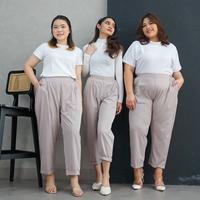 Gambar IE.DEMODE Karin Celana Panjang Kerja Kantor Wanita Ankle Bahan Allya Stretch Nyaman Highwaist Baggy Pants Kantong Earth Grey Kulot - Standard dari ie.demode store undefined 2 Tokopedia