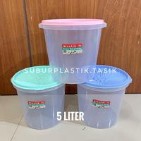 Gambar [5 Pcs] Toples 5 LITER Alexish Peyele & Elandra Rulia  Toples Makanan Kerupuk Serbaguna Plastik BPA Free Tutup Rapat Biru Hijau Pink - Alexish 5 Liter, 3 pcs dari Subur Plastik undefined 1 Tokopedia