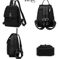 Gambar Peonia PNA BONA Water Resistant Ransel Korea Tas Wanita Punggung  Kantor Kerja Sekolah Kuliah Outdoor Trendy Fashion Style Travel Casual Backpack Anak Remaja Perempuan Selempang Cewek Bag - Hitam dari PNA by Peonia undefined 5 Tokopedia