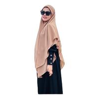 Gambar Khimar 2 Layer Ceruty Babydoll (khimar Segitiga) Free Cadar Syari - Latte dari RIVIANI HIJAB undefined 3 Tokopedia