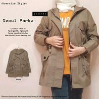 Gambar jaket wanita terbaru seoul dan nara parka by Zahara LD 120 kekinian matt canvas sweading - MOCCA dari Outfit Butik undefined 1 Tokopedia