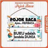 Gambar Decor Art 30x20 Cm - Pojok Baca 2 Susun Hiasan Pajangan Dinding Gantung Tali Pintu Sekolah Kelas Motif PJK - PJK-4 dari Decor Art undefined 2 Tokopedia