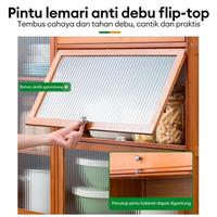 Gambar LACCOHUG lemari Rak Dapur Lemari Bufet Lemari Penyimpanan Lemari Oven Microwave Panci Mangkuk Multifungsi rak piring kaca 2 pintu lemari drawer cabinet lemari skincare aesthetic lemari buffet ruang tamu - 2P 70*32*84CM dari LACCOHUG MALL undefined 2 Tokopedia