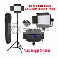 Gambar Paket Hemat Godox 500c Dengan Stand LED Video Light 500 C Continous - PAKET C dari zona camera undefined 3 Tokopedia