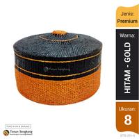 Gambar Songkok Peci Kopiah Recca Adat Khas Bugis Makassar Asli Seri Premium Hitam-Gold STB-201 - No. 3 (± 53 cm) dari Tenun Sengkang undefined 4 Tokopedia