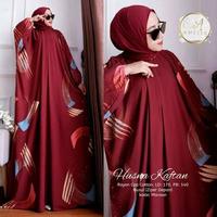Gambar NEW NOTIF KAFTAN HUSNA BILION KAFTAN MAXY DRESS SUPER JUMBO BATIK COTTON COD - HITAM, allsize dari Batik Kafia undefined 3 Tokopedia