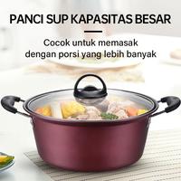 Gambar QME- Panci Wajan Teflon Set / Panci Teflon Penggorengan Set 3 Pcs / Pans Pots /  QM-2432 Aluminium Baja Dapur Masak Peralatan Stainless Kitchenware - panci set anti lengk 32CM  dari QME INDONESIA undefined 4 Tokopedia