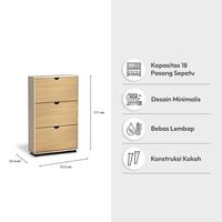 Gambar Informa Manolo Neo Kabinet Sepatu 3 Tingkat - Cokelat Oak Organizer Sandal Dan Sepatu Rak Lemari Alas Kaki Serbaguna Tempat Penyimpanan Sendal dari Informa Indonesia undefined 3 Tokopedia