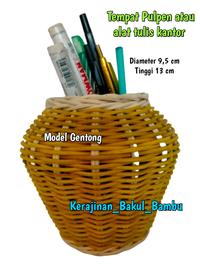 Gambar Keranjang pulpen atau tempat pulpen dan penyimpanan alat tulis kantor bahan rotan model Gentong murah Meja Desk - - dari Kerajinan Bakul Bambu undefined 1 Tokopedia