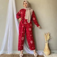 Gambar Ashaaa Baju Tidur Wanita Piyama Setelan Lengan Panjang Pendek Jumbo Motif Rayon Motif Premium Terbaru Kekinian Viral Adem Nyaman One Set Dewasa Murah Bumil Karet - POLKA RING MAROON, Lengan Panjang dari Ashaaa.id undefined 2 Tokopedia