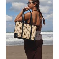Gambar Tabanan Bag - ROUND RATTAN / Tas Rotan Kulit, Rattan Bag Kulit Sapi, Leather shoulder  bag - Black, WITH INNER dari Rattan Bags Bali undefined 2 Tokopedia