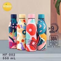 Gambar Botol Minum thermos Laser On the Lid HF-002 Tumbler Stainless Steel Color Full Pattern 550ML Anti Tumpah - Grey dari Kioslunchbox bogor undefined 2 Tokopedia