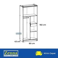 Gambar Zenna Lemari Diva 2 Pintu / Lemari Pakaian / Lemari Rias - 2P Kirana, Packing dari Zenna Furniture Offcial undefined 4 Tokopedia