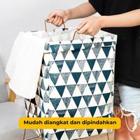 Gambar Dejavu Laundry Bag Keranjang Baju Lipat Tempat Pakaian Kotor Laundry Basket Tempat Cucian Baju Penyimpanan Mainan Anak Serbaguna HSB217 - abu dari Dejavu_NEW undefined 3 Tokopedia