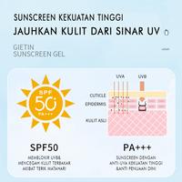 Gambar Gietin Sunscreen Gel SPF 50 PA+++ UV Shield Protection Facial - Not Specified dari fxstore undefined 3 Tokopedia