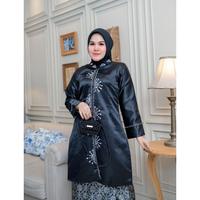 Gambar Set Kurung Melayu Malaysia-Dress Kondangan Pesta Bridesmaid Belah tengah Wanita-terbaru Kekinian Modern-Set Rok Elegan-set kebaya mewah - Atasan Saja, L dari RHZ kebaya undefined 5 Tokopedia