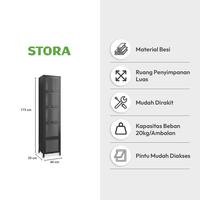 Gambar AZKO Stora Casla Rak Penyimpanan 5 Tingkat Dengan Pintu Organizer Serbaguna Tempat Simpan Barang Multifungsi Rak Storage Perlengkapan Rumah - Hitam dari AZKO ID undefined 3 Tokopedia