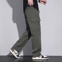 Gambar celana cargo pria panjang baggy straight cut kulot pants celana dewasa cowok casual kargo korean style - Hijau, 3XL(79-89kg) dari Buffer.id undefined 5 Tokopedia