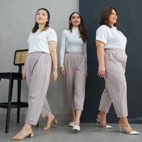 Gambar IE.DEMODE Karin Celana Panjang Kerja Kantor Wanita Ankle Bahan Allya Stretch Nyaman Highwaist Baggy Pants Kantong Earth Grey Kulot - Standard dari ie.demode store undefined 4 Tokopedia