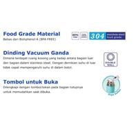 Gambar Babysafe Termos Vacum Flask 500ml Tahan Panas Dingin - biru dari babyque undefined 2 Tokopedia