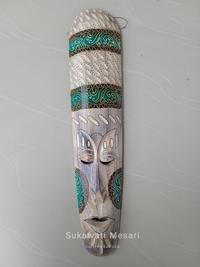 Gambar Hiasan Topeng Suku Aborigin 50cm Kerajinan Kayu Etnik Antik Murah Khas Bali - Putih 1Pcs dari Sukawati Mesari undefined 3 Tokopedia
