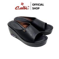 Gambar CALBI Sandal Wedges Perempuan 7cm Selop Kulit OOTD Simple - KLE 2133 - Merah, 40 dari Calbi undefined 3 Tokopedia