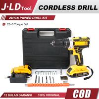 Gambar JLD 48Vf Mesin Bor Baterai 2-Speeds Built-in Level Bor Cas jld 2 Bater Case 25+3 Bor Cordless Impact Drill Bor Tangan Bor Baterai Murah Berkualitas Promo Bor batrai Lengkap Portable Satu Set Baru JLD II Torsi - 10mm chuck fullset dari JLD Power Tools undefined 1 Tokopedia