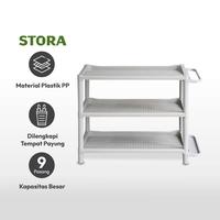 Gambar AZKO Stora Rak Sepatu Tingkat Dengan Stand Payung Shoe Rack Organizer Sandal Sepatu Kabinet Alas Kaki Tempat Penyimpanan Sendal - Cokelat, 4 Layer dari AZKO ID undefined 4 Tokopedia