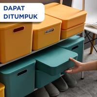 Gambar Kotak Penyimpanan Multifungsi Dengan Tutup Serbaguna Storage Box keranjang kuning - WHITE 4L dari Hoptech Indonesia Jaya undefined 4 Tokopedia