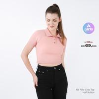 Gambar Aerostreet Knit Rib Polo Crop Top Half Button Laura Pink Knit 1G001 dari Aerostreet undefined 1 Tokopedia