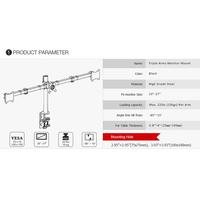 Gambar Triple W Triple Monitor Bracket Stand 3 Clamp Mount Arm Breket LED LCD - Spesifikasi dari Triple W Official undefined 3 Tokopedia
