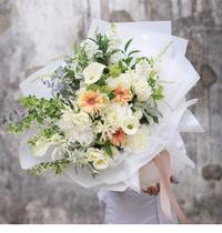 Gambar (20 Lembar) Kertas Buket Cellophane Bold Frame/Macaron Flower Wrapping - White dari Floriti.id undefined 4 Tokopedia