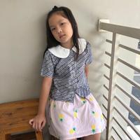 Gambar NIGAYA - New Melisa Kiddy Top - Atasan baju kemeja blouse batik anak perempuan berkerah ala korea Umur 6 - 12 tahun - Navy Blue, No. 6 dari nigaya.id undefined 3 Tokopedia