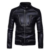 Gambar Jaket Saxa Saka Pria Kulit Sintetis Viena PU Leather Motor Racing Trendy - HITAM, XXL dari JANZTEKO CARTEL undefined 3 Tokopedia