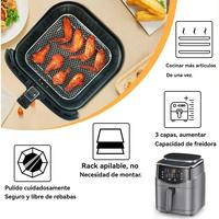Gambar Nampan Peniris Minyak Stainless 3in1 Air Fryer Rack Nampan Peniris Minyak Stackable Cooling Rack Baking Tray - Square dari ID KALLIA undefined 3 Tokopedia