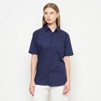Gambar Kemeja Polos Wanita Lengan Pendek Navy OLR149 - M dari Dancus undefined 1 Tokopedia
