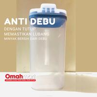 Gambar Tempat botol Minyak Goreng 2 Liter dengan Takaran anti tumpah dan Debu Plastik BPA FREE - Transparan Blue 2ltr dari omahmart bandung undefined 5 Tokopedia