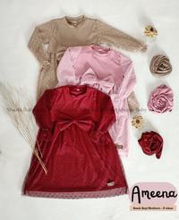 Gambar Gamis bayi newborn 0-4 tahun free kerudung/ pakaian muslim anak perempuan tile dot/ baju muslimah bayi dan anak/ gms tileu dot Ameena Jilbab Nyaman Kerudung Renda - Dusty Ameena, M dari Shf Kids undefined 2 Tokopedia