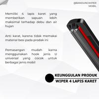 Gambar Wiper Quad 4 Karet Mobil 1 Set Kiri dan Kanan Universal Semua Jenis Mobil Karet Ganda Kaca Depan wiper - CRV Gen 2 dari BANDUNG WIPER MOBIL 77 undefined 3 Tokopedia