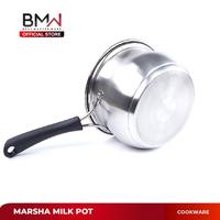 Gambar Panci Mie Panci Susu Marsha Stainless Steel BEST MASTER WARE Panci Milk Pot Gagang Tutup Kaca Tebal - 20CM dari bohlamhid undefined 4 Tokopedia