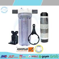 Gambar PAKET 1 TAHAP CARTRIDGE FILTER AIR 4 in 1 + HOUSING NANOTEC 10 INCH SIAP PAKAI AIR SUMUR KOTOR PAM PDAM BAU BESI KERUH KUNING APARTEMEN RUSUN Karbon Water set - Tanpa housing dari Alfa Nano Filter undefined 1 Tokopedia