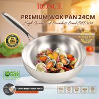 Gambar GOHAPPY STAINLESS WOK PAN SUS304 Panci steel rosce 24 cm premium baja Profesional multiply clad - 24CM FRY PAN dari Gohappy Store undefined 1 Tokopedia
