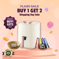 Gambar (BUY1GET2) ROOMAH AirFryer 4 Liter Low Watt / Mesin Penggorengan Tanpa Minyak Loyang Anti Lengket / DAPAT 1SET JEPITAN DAN KERTAS AIR FRYER - ROOMAH AIRFRYER 4L (CREAM) dari Java Home Electro_NEW undefined 3 Tokopedia