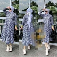 Gambar midi Dress Wanita Terbaru Katun Kotak - Nyaman Dipakai Sepanjang Hari - m, hitam dari karsyastore undefined 2 Tokopedia
