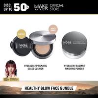 Gambar MAKE OVER Healthy Glow Face Bundle: Hydrastay Prismatic Glass Cushion + Hydrastay Radiant Finishing Powder - Paket Complexion Glow Face Makeup Flawless Tahan Lama Matte Powder Foundation Concealer Make Up Wajah - W32 + HS Powder dari makeoverid_NEW undefined 3 Tokopedia