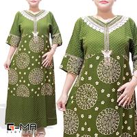 Gambar Daster Arab Zahira Lengan 3/4 Resleting Depan Busui Rayon Premium Kekinian Renda Full Motif All Size - Merah Maroon dari Gema Clothing undefined 2 Tokopedia