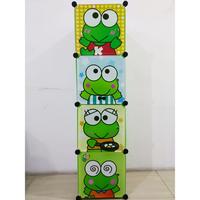 Gambar Lemari Pakaian 4 Pintu Motif Lucu dengan Tutup Resin Plastik & Struktur Baja Kokoh Rak Serbaguna untuk Kamar Tidur Furniture - LP 1X4, SHENARCORNER168 - KEROPI dari shenarcorner.168 undefined 4 Tokopedia